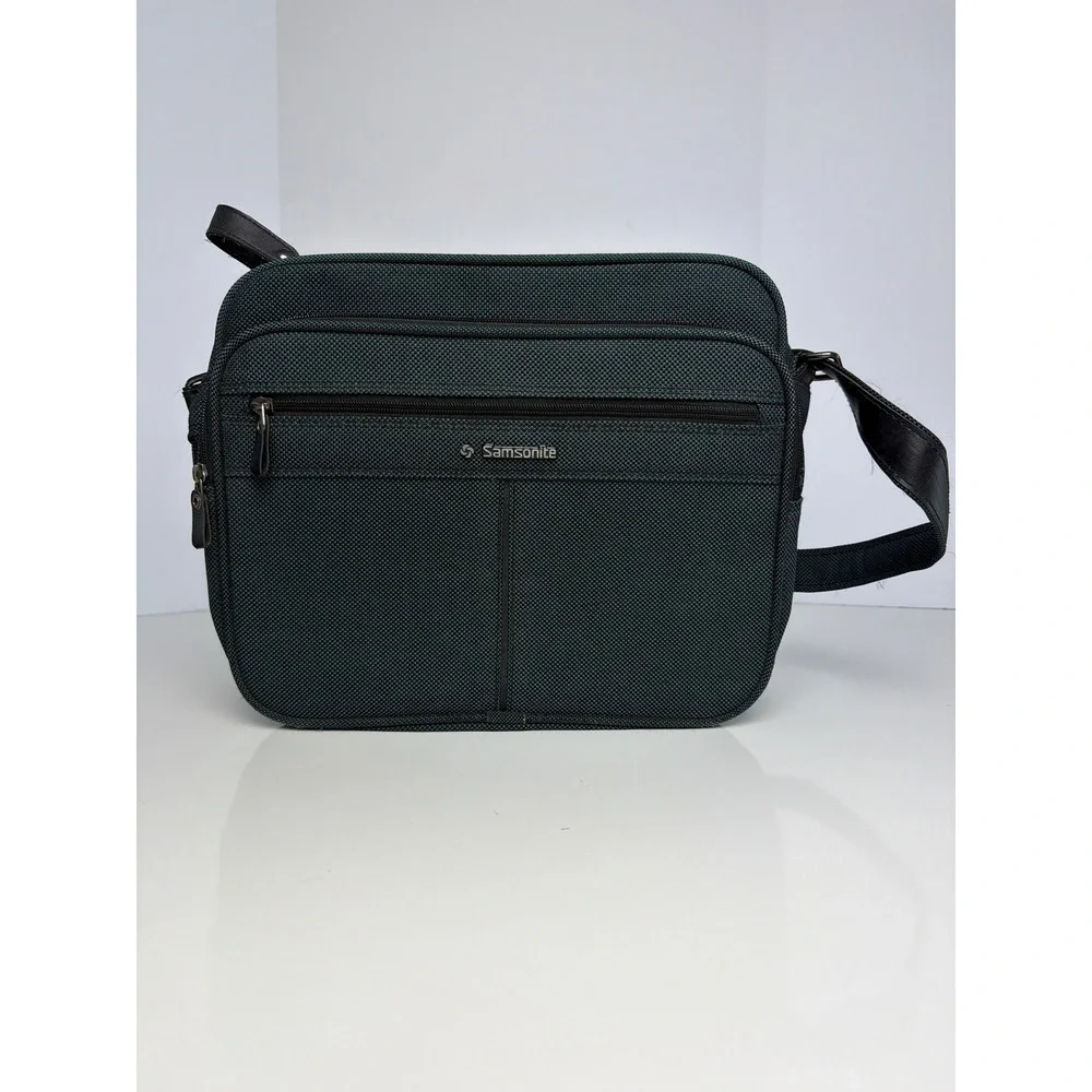 Vintage Samsonite Messenger Bag Teal Green Ballistic Nylon Travel Crossbody Bag
